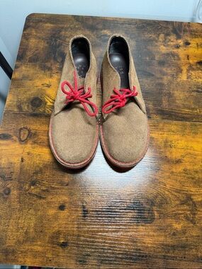 VELDSKOEN Suede Chukka Boots Red Sole Lace-Up Women’s 8 / Men’s 6